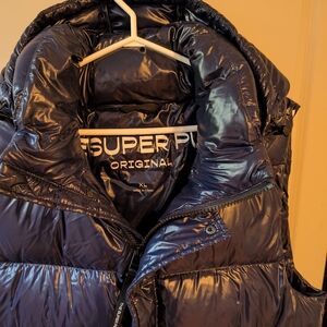Aritzia Shiny Blue Puffer Vest